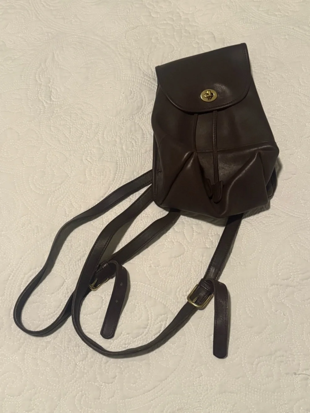 Coach Vintage Dark Brown‎ Leather Backpack 9960